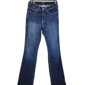 Ariat Denim Women's Blue Dark Wash Slim Fit Boot-cut Leg Trouser Jeans Size 26